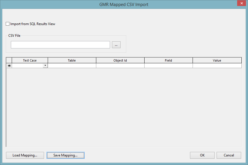 GMR Mapped CSV Import dialog