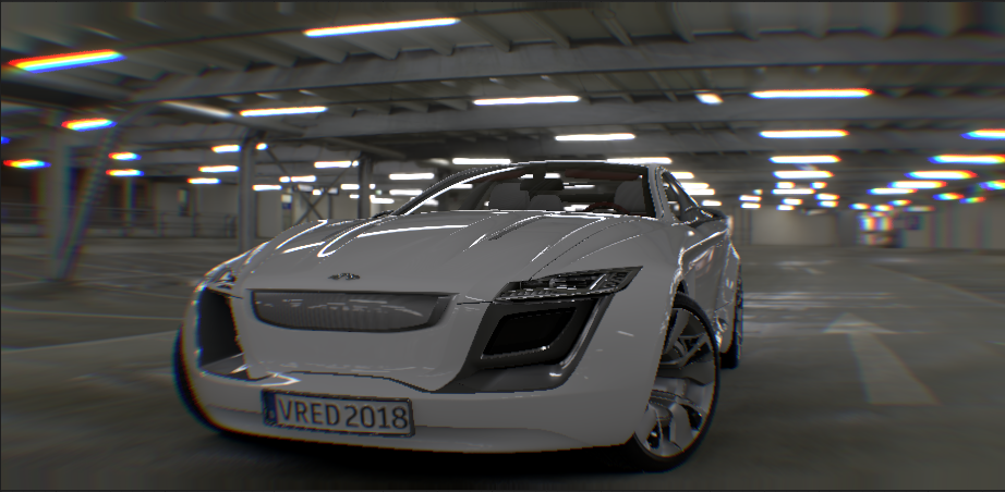 色収差放射状歪みの例