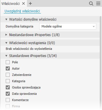 Wybierz Właściwości
