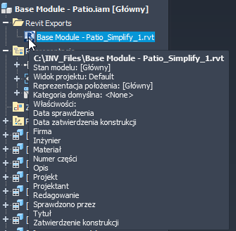 Wyświetlanie eksportowanych właściwości