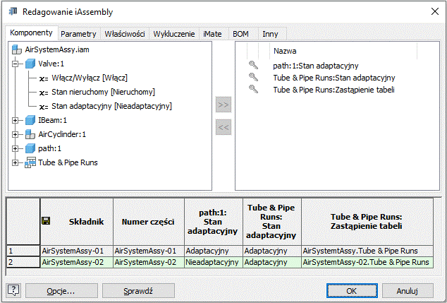 Redagowanie iAssembly — Konfiguracja rury 3