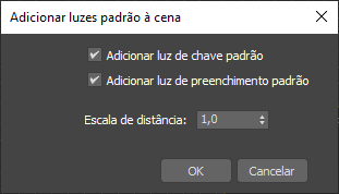 Screencapture of the Add Default Lights to Scene modal.