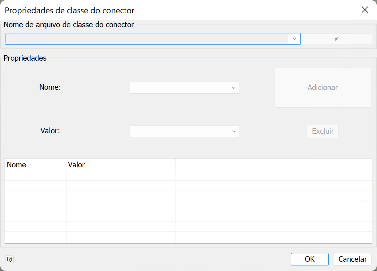 propriedades da classe de conector antes