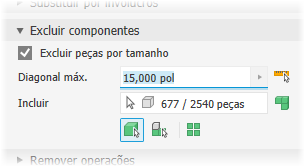 Excluir componentes por tamanho