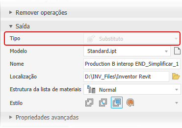 Saída substituta simplificada