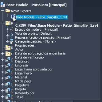 Visualizar propriedades exportadas