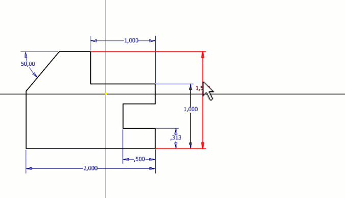 inverter direção da cota