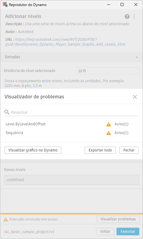 imagem da caixa de diálogo Visualizador de problemas