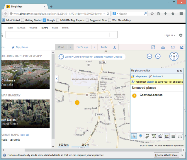 Microsoft Bing example
