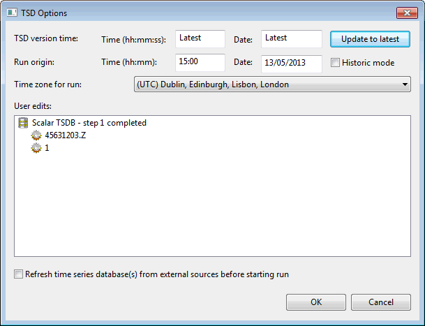 TSDB Options Dialog