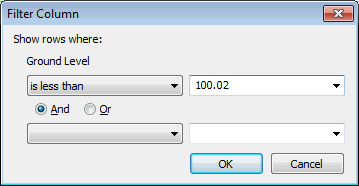 Filter Options Dialog