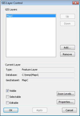 GIS Layer Control ArcEngine dialog