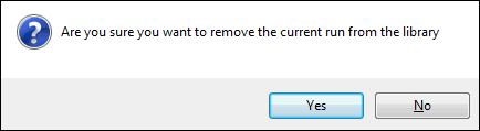 Remove run from library confirmation message