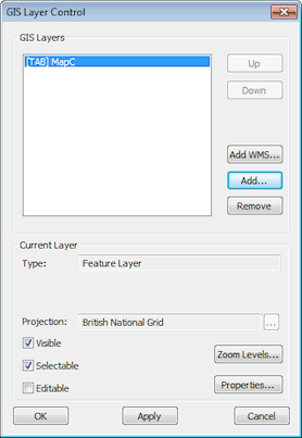 GIS Layer Control Map Xtreme dialog