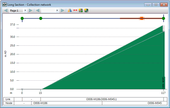 Pipe Repair being displayed on the Long Section
