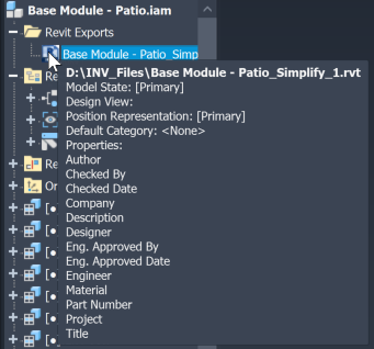 view exported properties