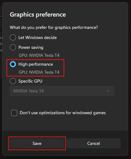 Change Graphics Setting