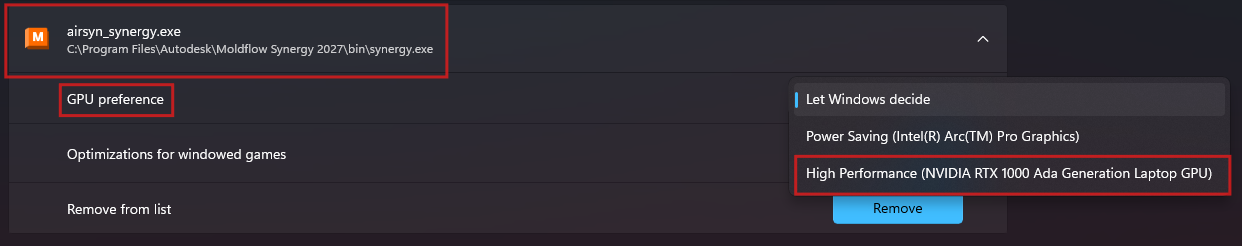 Change Graphics Setting
