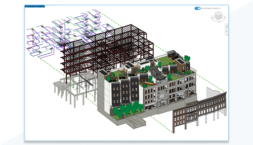 Improved linked model handling in accelerated views in Revit 2027