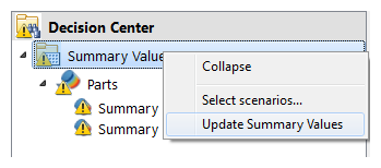update summary values