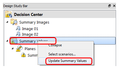 summary values
