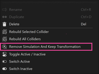 Remove Simulation And Keep Transformation