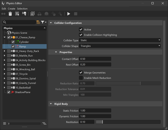 PhysX Editor