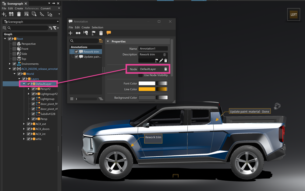 annotations in vred