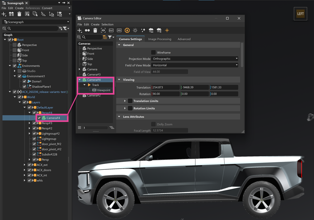 view variants in vred