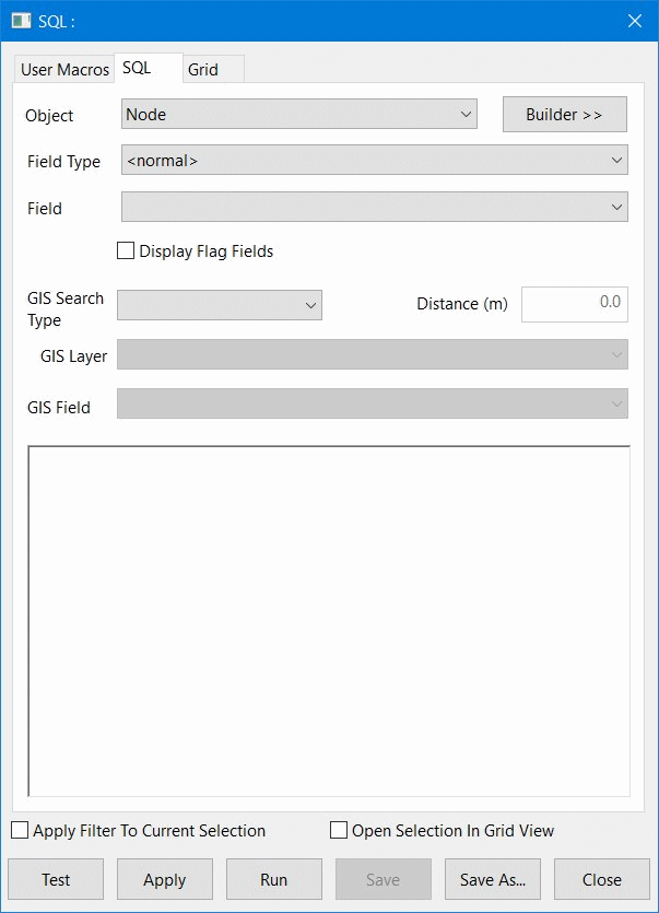 SQL dialog