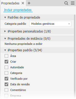 Selecione propriedades