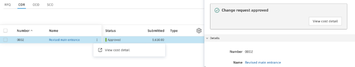 查看成本详细信息