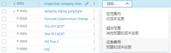 PCO 和成本条目范围自定义