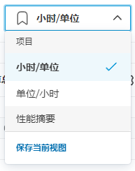 不同工作类型的“绩效跟踪”视图选项
