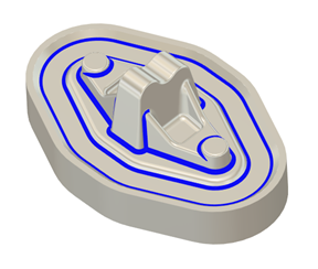 完成的转角 3D 刀具路径