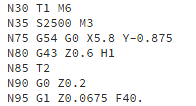 NC 代码刀具暂存