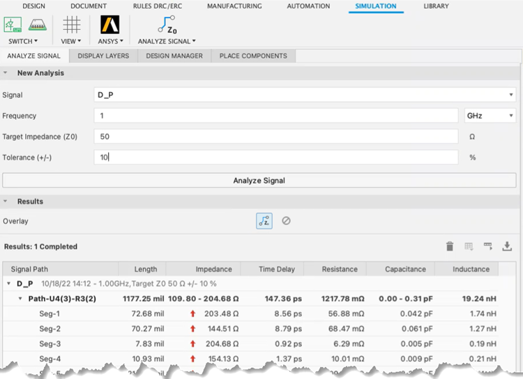 分析信号用户界面图像