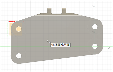 螺栓孔 - 选择草图面或平面