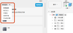 项目下拉菜单
