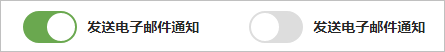电子邮件通知打开/关闭开关