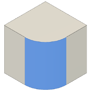 已选择圆倒角面