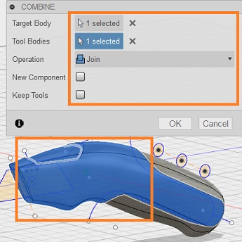 通过“合并”工具连接实体