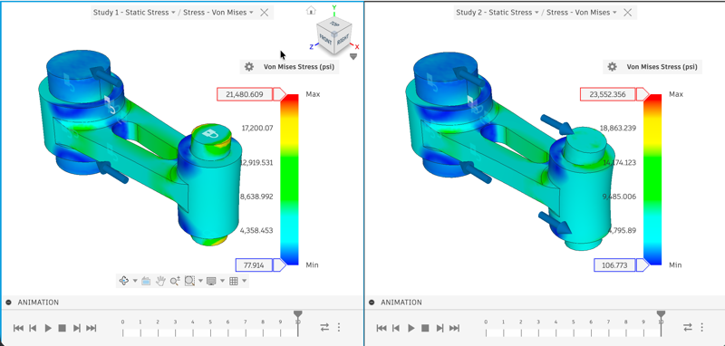 比较 Mises 等效应力