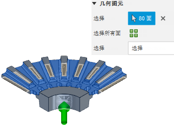 为对流载荷选择的面