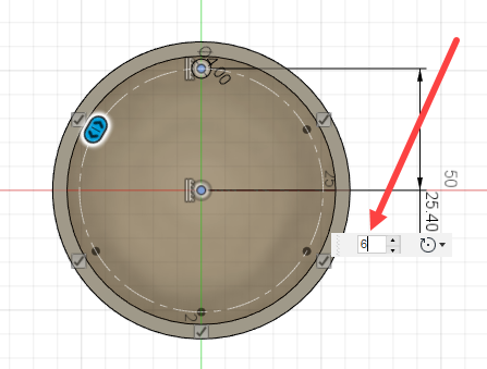 选择要阵列化的圆