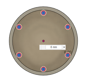 选择要拉伸的圆