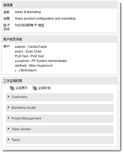 查看组的详细信息、用户和权限