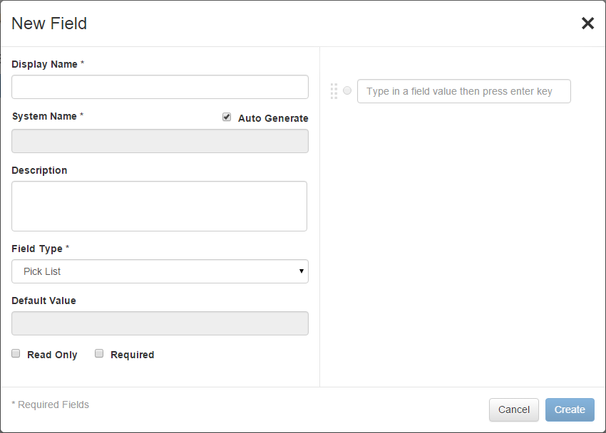 “新建字段”对话框