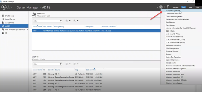 使用 Active Directory 联合身份验证服务 (ADFS) 设置 SSO