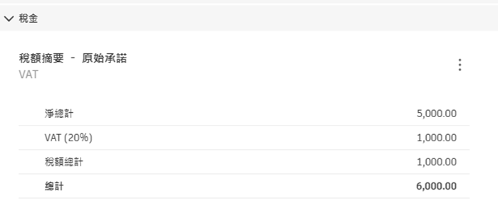 稅額摘要詳細資料